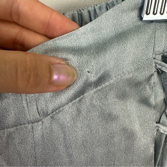 Camilla Light Blue Floral Wide-Leg Silk Pants - Picture 6 of 14